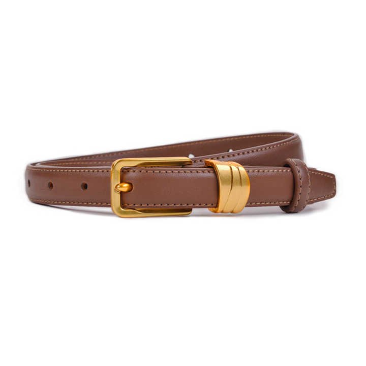 Newest Pin Buckle Thin Genuine Leather Straps Skinny Adjustable Cowhide Thin Leather Belts Fancy 100% Leather Belt for Ladies - 图片 6