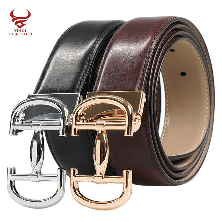 Wholesale Luxury Top Belts Plain Buckle Belt Genuine Leather Casual Tan Belts