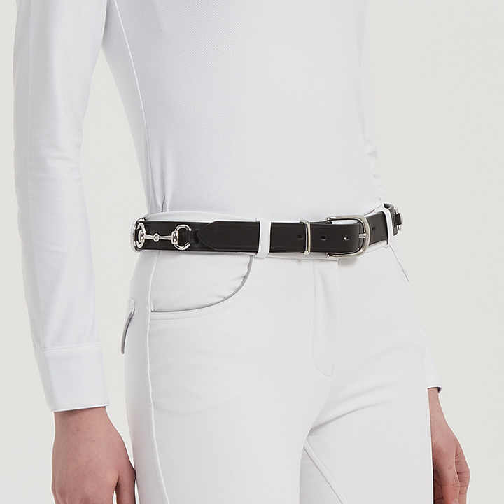 Fashion Casual Vintage Leather Equestrian Belts With Single Prong Buckle Skinny Women Genuine Leather Horses Riding Belt - 图片 5