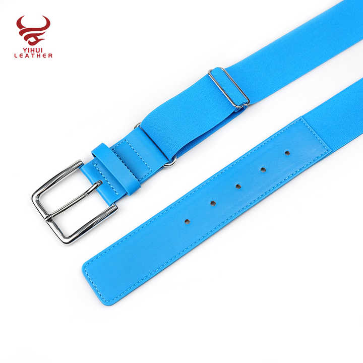 Multiple Colors Adjustable Elastic Uniform Adult Softball Belt One Size Fits Most Elastic Strength Baseball Belt With Leather T - 图片 4