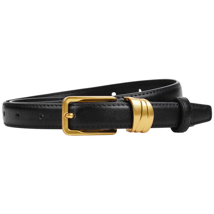 Newest Pin Buckle Thin Genuine Leather Straps Skinny Adjustable Cowhide Thin Leather Belts Fancy 100% Leather Belt for Ladies - 图片 5