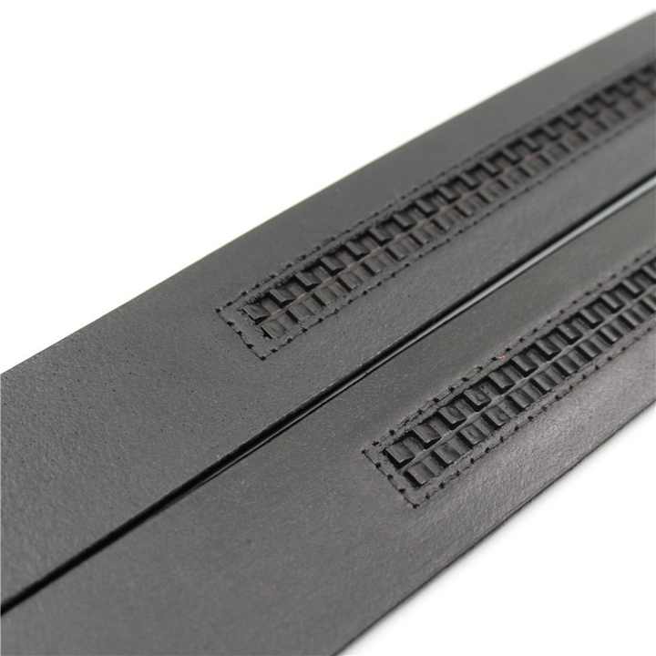 Customized Logo Ratchet Genuine Leather Belts Straps Man Automatic Detachable Jeans Belt PU Leather Straps for Men - 图片 2