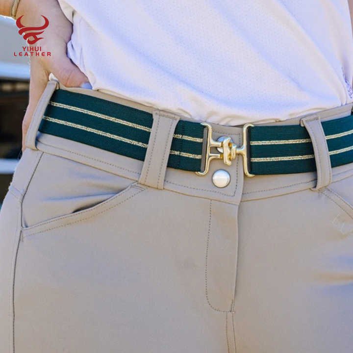 Factory Wholesale Cheap Designer Women Elastic Belts With Shark Buckle Equestrian Elastic Horse Rider Belt Girls - 图片 4