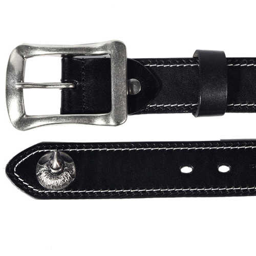 High Quality Pin Buckle Genuine Leather Punk Goth Biker Waist Belt Designer New Fashion Chrome Conchos Studded Belt for Adult - 图片 5