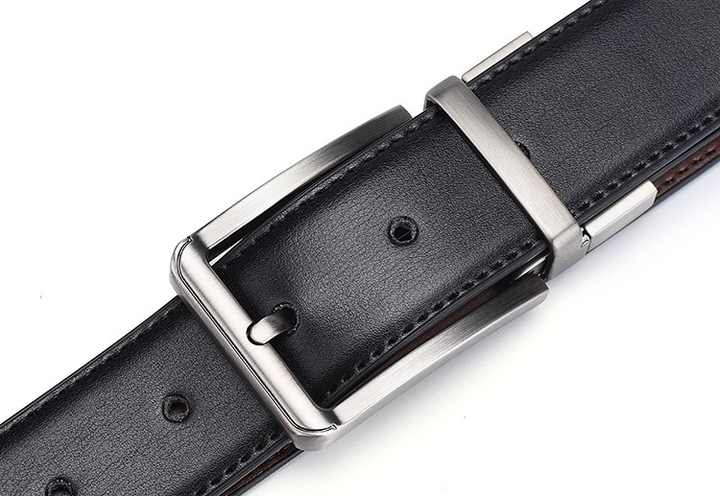Hot Sale Rotated Buckle Men's Leather Belt Luxury Reversible Buckles Belts Boy Cowhide Genuine Leather Belts for Men Jeans Pants - 图片 5
