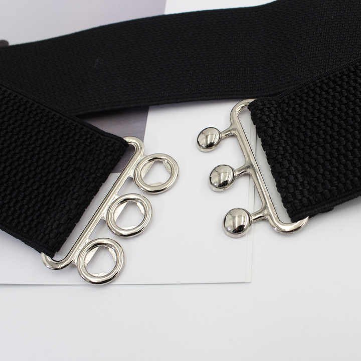 Manufacturer Elastic Strength Cinch Belt for Lady Halloween Retro Vintage Vertical Clasp Buckle Elastic Waistband Belt Women - 图片 4
