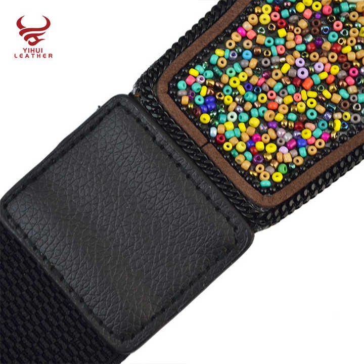 2020wholesale Custom Fahion Bohemia Elastic Belts Resin Dress Fancy Belt for Women - 图片 4