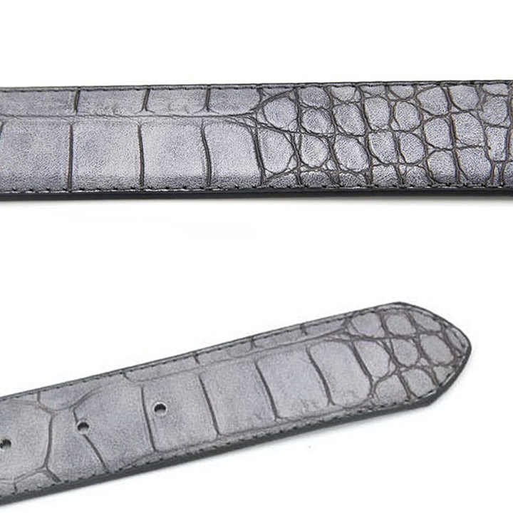 China Supplier Wholesale Embossed PU Leather Waist Belts Casual Style Prong Belt Buckle Crocodile Pattern Belt for Mens Jeans - 图片 6