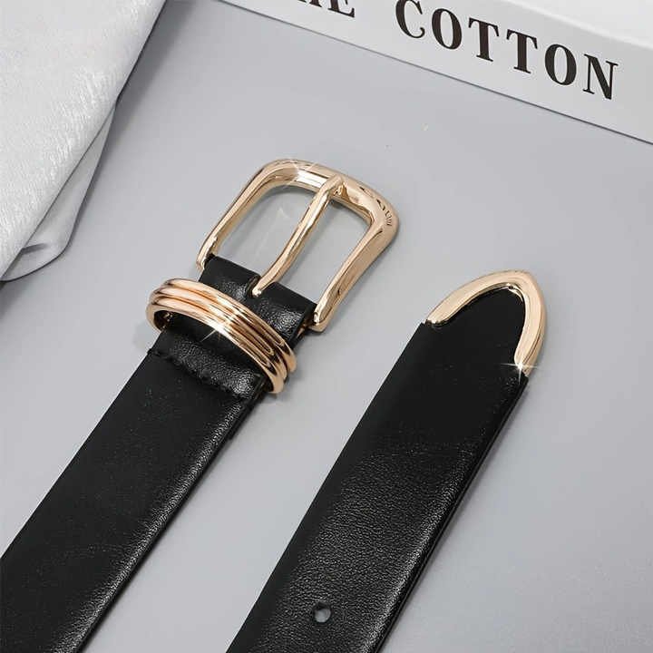 Fashion Ladies Belts for Pants Dresses Faux Leather Pin Buckle PU Belt 3 D Rings Buckle PU Leather Belt for Women Jeans Dress - 图片 6