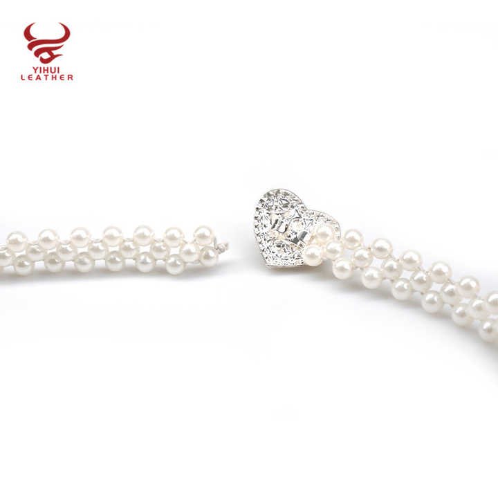 2021 New Arrivals Women Girls Crystals Elastic Ladies Beaded Pearl Chain Belt - 图片 4