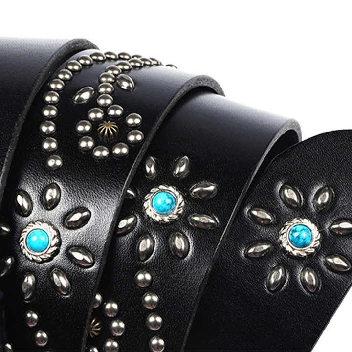 New Tread Punk Bull Buckle Genuine Leather Belt With LongHorn Bull Buckles Adjustable Cowhide Leather Belt for Western Cowboy - 图片 4