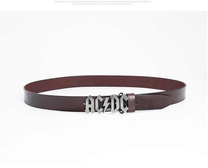 Hot Sale Genuine Cowhide Leather Straps Customized Logo Belt Luxury Black Zinc Alloy Letter Buckle Belt for Men - 图片 5