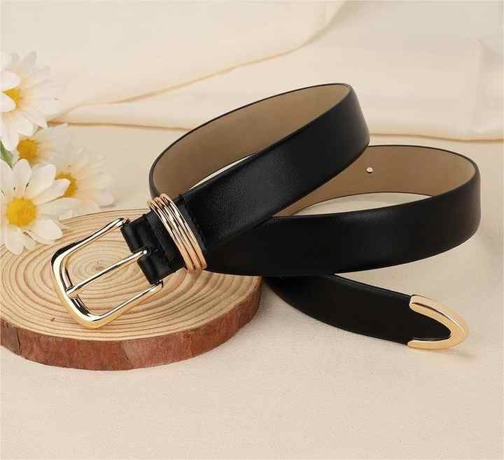 Fashion Ladies Belts for Pants Dresses Faux Leather Pin Buckle PU Belt 3 D Rings Buckle PU Leather Belt for Women Jeans Dress - 图片 5