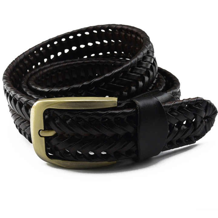 2022Custom Bonded Woven Braided Genuine Leather Belt for Women Men Dress Belt - 图片 5