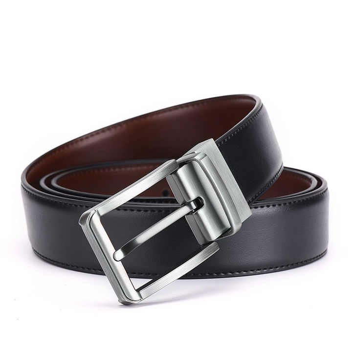 Hot Sale Rotated Buckle Men's Leather Belt Luxury Reversible Buckles Belts Boy Cowhide Genuine Leather Belts for Men Jeans Pants - 图片 3
