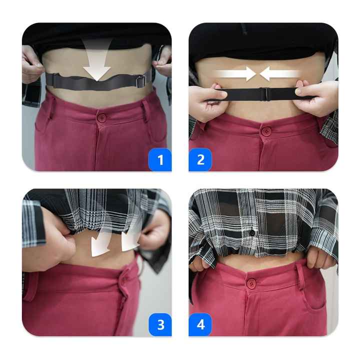 Elastic Crop Band for Younger T-Shirts Tuck Band Crop Tops Blouses for WomanTuck Band No Show Invisible Women's Stretch Belt - 图片 5