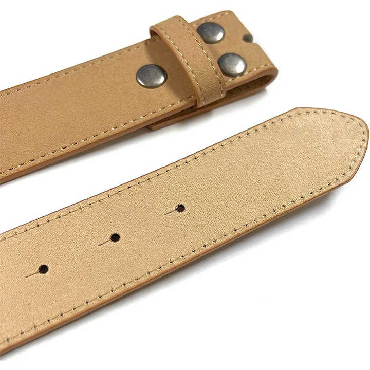 Customized Pure Cowhide Leather No Buckle Belts Replacement Full Leather Waist Belts Needle Buckle Suede Leather Belt Men - 图片 5