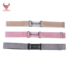 Custom High-quality Invisible Web Horseback Riding Belt No-show Clasp Buckle Horse Rider Lurex Elastic Equestrian Belt for Women