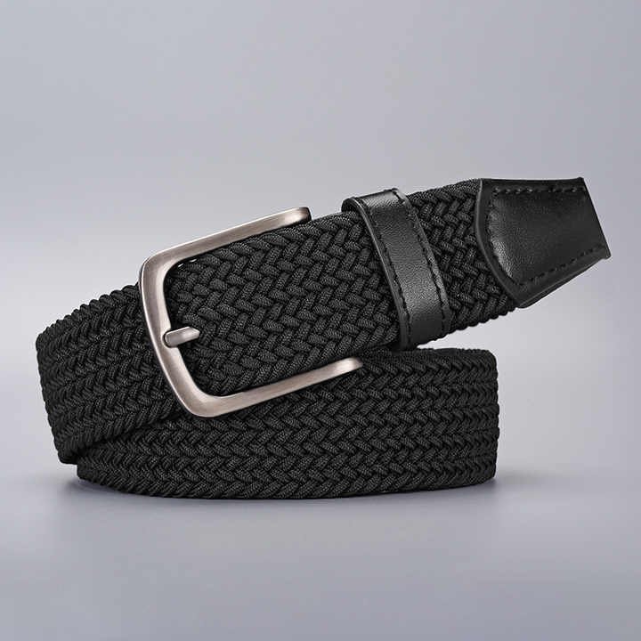 New Canvas Elastic Golf Belt Birthday Gifts Casual Jeans Pants Fabric Woven Belts Elastic Stretch Knitted Leather Belts for Men - 图片 5
