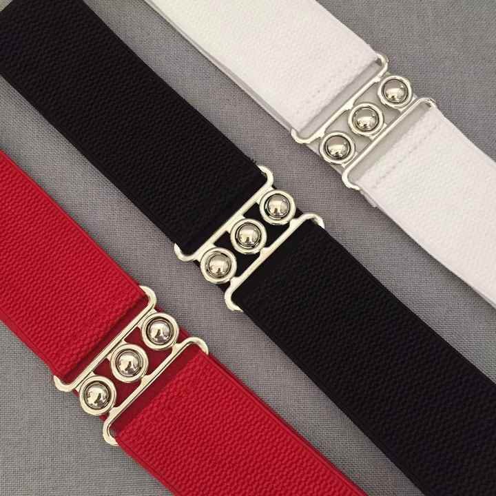 Manufacturer Elastic Strength Cinch Belt for Lady Halloween Retro Vintage Vertical Clasp Buckle Elastic Waistband Belt Women - 图片 5