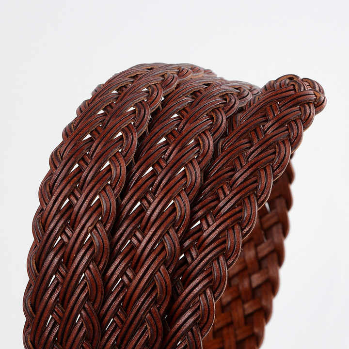 Unisex Genuine Leather Woven Braided Belts New Design Fully Adjustable 100% Leather Braided Belt for Men Women Casual Jeans Golf - 图片 2