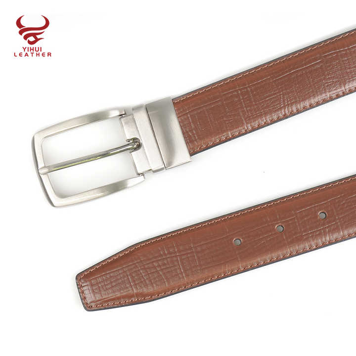 Fashion Genuine Leather Reversible Buckle Belt Men Classic Black Brown Double Sided Rotate Buckle Gents Belts for Business Men - 图片 4