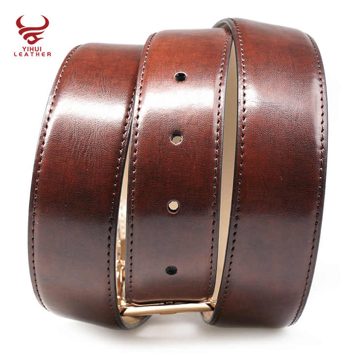Wholesale Luxury Top Belts Plain Buckle Belt Genuine Leather Casual Tan Belts - 图片 3
