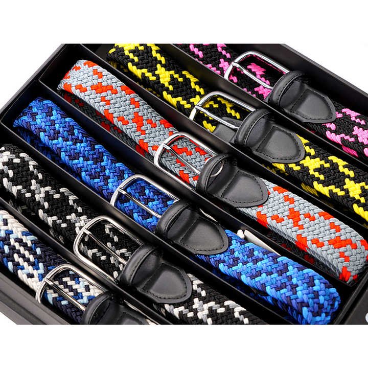 Factory Custom Fashion Casual Waist Woven Belt Braided Belt Knit Men Fabric Elastic Needlepoint Belt for Adult - 图片 2