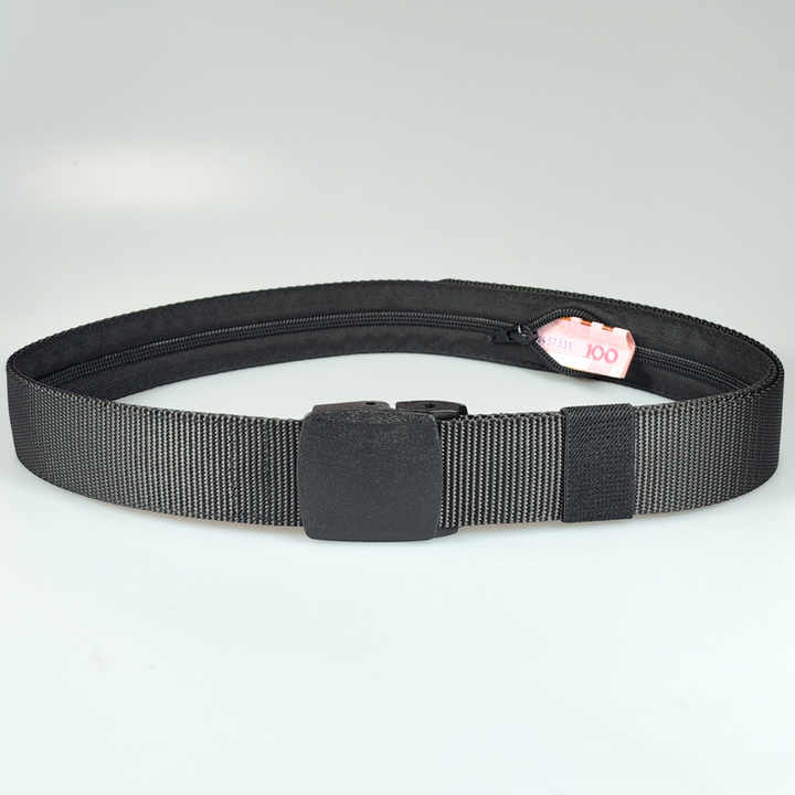 Hot Sale Security Money Belt With Hidden Money Pocket With Plastic Buckle Outdoor Webbing Nylon Money Belts for Travel for Men